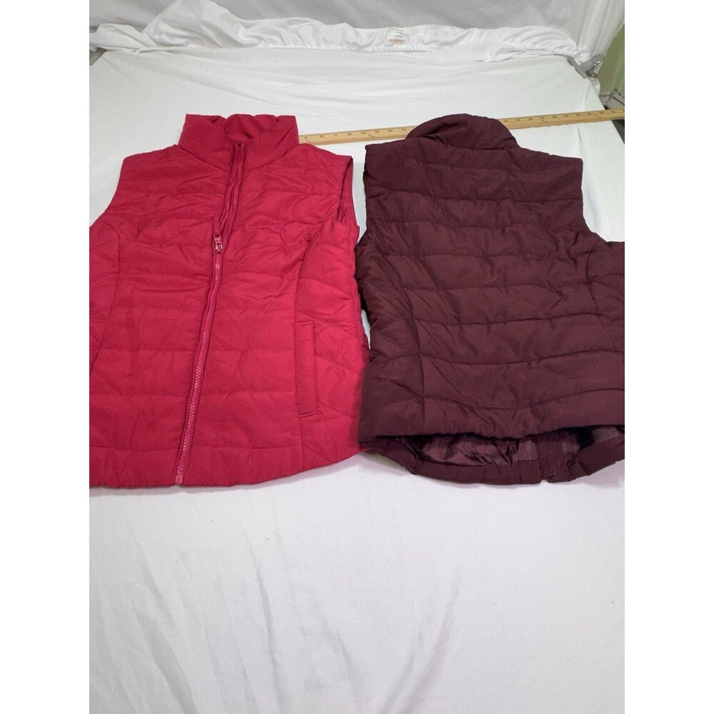 Lot Of 2 Aeropostale Puffer Vest Quilted Women's Size XS Pink And Purple Full So